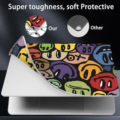 for 2026 MacBook Air 13-inch Laptop Case M5 2026 M4 2025 M3 2024 M2 2022 Release Model A3449 A3240 A3113 A2681, Hard Shell Cover for MacBook Air 13.6 inch, Happy Emoji - color: Happy Emoji