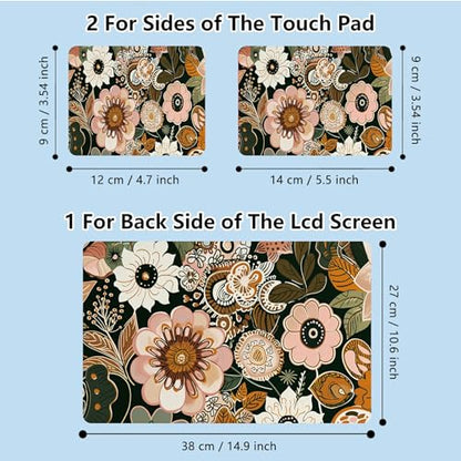 Universal Laptop Skin Sticker with 2 Wrist Pad Skins, Waterproof Scratch Resistant Vinyl Laptop Cover Decal, Cut to Fit for 11–15.6 Inch MacBook HP Dell Lenovo, Art Flower - color: Art Flower
