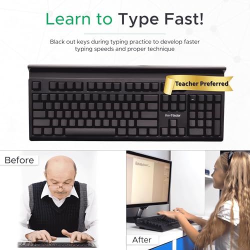 Learn to Type Keyboard; Typing Practice Show or Hide Keys; Blank Key Caps; Teach Students Touch Typing; Keyboarding Mechanical Training Tool; Better Than Covers or Skins [1]