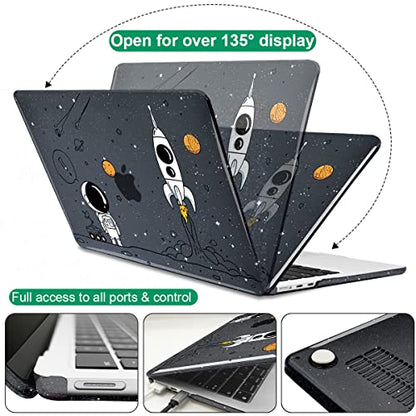 for 2026 MacBook Air 13 Inch Case M5 A3449 M4 A3240 M3 A3113 M2 A2681 2022 2023 2024 2025 Release, Printed Plastic Hard Shell Case Cover for Mac Air 13.6 M5 Touch ID, Astronauts & Spacecraft - color: Astronauts & Spacecraft