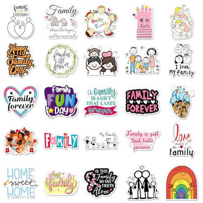 50Pcs Family Themed Stickers, Inspirational Home Sweet Home Vinyl Decals for Water Bottles, Laptops, Journals, Scrapbooks & Gifts (Family) - color: Family