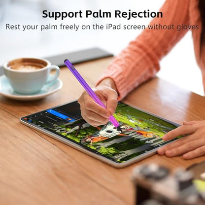 TaIYanG iPad Stylus Pen for iPad 2018-2026, Palm Rejection, Fast Charging | Tilt Sensitivity, for iPad Pencil A16 /10/9/8/7/6, Pro 11/13" (M5/M4),Air M4/M3/M2/5/4, Pro 11/12.9",Mini 6/5,Gradient Purple - color: Gradient Purple