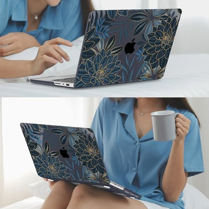 Mektron Case for 2026 M5 MacBook Pro 16 inch A3429 A3428 M4 A3403 A3186 M3 A2991 M2 A2780 M1 A2485 (2021-2025) Pro/Max with Liquid Retina XDR, Hard Shell Plastic Laptop Cover, Dahlia Flower C035