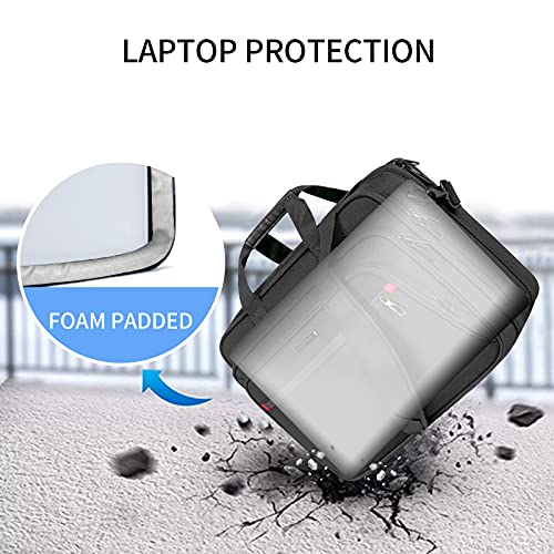 VANKEAN Expandable Waterproof Laptop Briefcase Fits Up to 17.3" for Travels