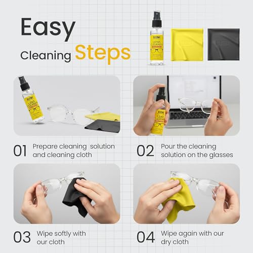 Crystal Clear Eyeglass Lens Cleaner Spray Kit | 2 × 4.1 Fl Oz + 1 × 2 Fl Oz + 3 Microfiber Cloths | See Crystal Clear | Glasses, Sunglasses & Optical Lenses | Pack of 6