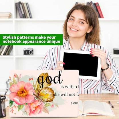 Laptop Skin Sticker Decal, Universal Protective Cover Fit 12 13 14 15.6 Inch Notebook, Reusable Water-Resistant Vinyl Decal w/ 2 Wrist Pads for Business Travel Office, Flower Bible 46-5 - color: Flower Bible 46-5