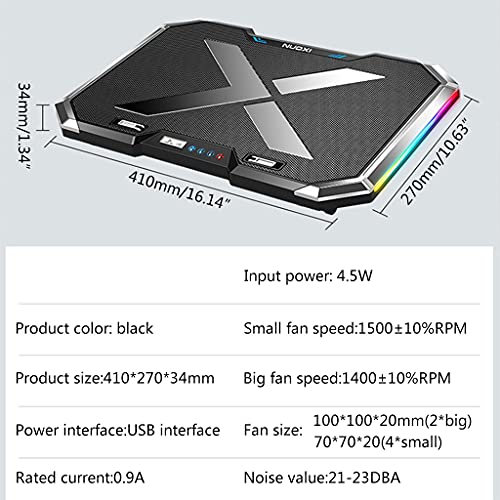 Laptop Stand with Cooling Notebook Pad Portable Bracket RGB Light Effect for Gaming Notebook Computer Cooling Bracket