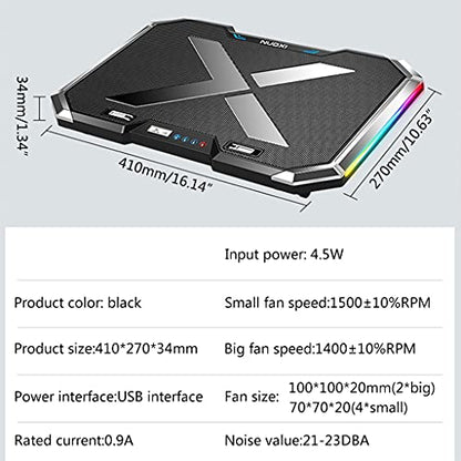 Laptop Stand with Cooling Notebook Pad Portable Bracket RGB Light Effect for Gaming Notebook Computer Cooling Bracket