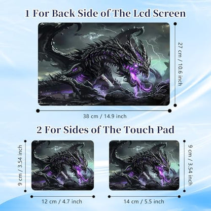 Universal Laptop Protective Skin,Trim-to-Fit Vinyl Sticker for 13–16 Inch Laptop,MacBook,Tablet & Notebook,Scratch-Proof Waterproof Cover,Black Dragon - color: Black Dragon