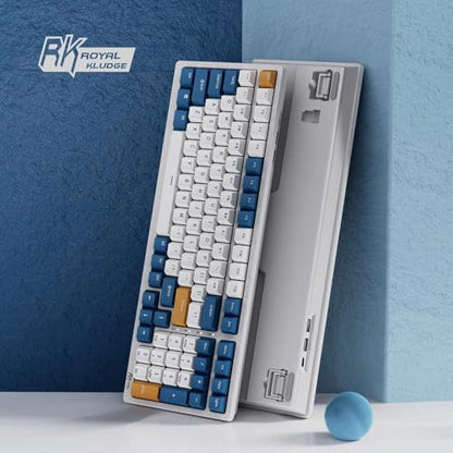 RK ROYAL KLUDGE RK98 Wireless Mechanical Keyboard, Triple Mode 2.4G/BT5.1/USB-C Custom Switches Keyboard with Number Pad, Pre-lubed Linear Switches RGB Backlit Gaming Keyboard, Software Support - color: White, size: Hot Swap Red Switch