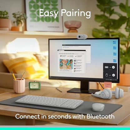 Logitech MK250 Compact Bluetooth Wireless Keyboard and Mouse Combo - White | Bluetooth connection only, compact keyboard with number pad, small ambidextrous M196 mouse with 3 non-customizable buttons - color: White, style: Combo