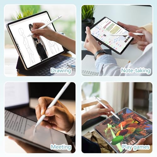 【2Pack】 Stylus Pen for Apple iPad 2018–2026, Magnetic Charging iPad Pencil 2nd Generation &1st Generation with Tilt Sensitivity& Palm Rejection, Pencil for iPad A16 Pro 11/12.9/13, Air, Mini - color: White-2 Pack