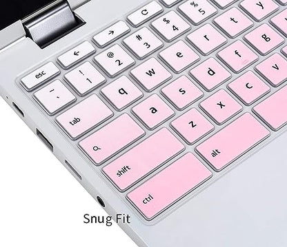 Lenovo Chromebook Keyboard Cover Skin - Flex 3, IdeaPad 3, Spin X360, Flex 5, C330/C340 100e/300e/500e, Ombre Pink - color: Ombre Pink