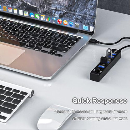 USB Hub with SD/TF Card Reader, VIENON 8 in 1 USB Extender USB Splitter with SD/Micro SD Memory Card Reader and 6 USB 2.0 Ports for PC, Laptops, Surface Pro, MacBook, iMac Pro-3FT