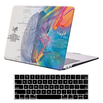 Compatible with MacBook Air 13 inch Case 2022 2021 2020 2019 2018 Release M1 A2337 A2179 A1932 Retina Display Touch ID, Plastic Hard Shell Case & Keyboard Cover, Left Right Brain - color: 01 Brain
