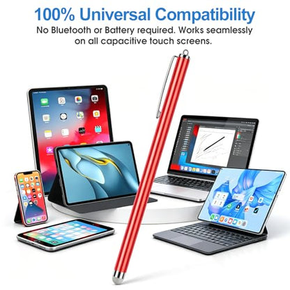 Long Stylus (5 Pack) Capacitive Pen for Touchscreen, Universal Stylus for iPad iPhone Android Tablet & Laptop Touch Screens, High Sensitivity & Smooth nibs Fiber mesh Extra Long Stylus