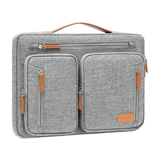 MOSISO 360 Protective Laptop Case 13.3 inch, 13-13.3 inch Laptop Sleeve | Compatible with MacBook Air/Pro 13/14, HP Dell Acer, Side Open Carrying Computer Bag with 5 Accessory Pockets&Belt, Gray - color: Gray, size: 13.3 inch