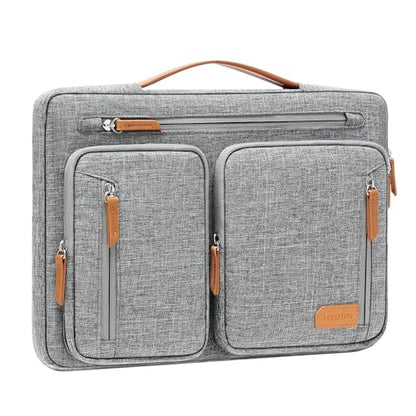 MOSISO 360 Protective Laptop Case 15 inch, Laptop Sleeve | Compatible with MacBook Air 15 M5 M4 M3 M2, Dell XPS, Side Open Carrying Computer Bag with 5 Accessory Pockets&Belt, Gray - color: Gray, size: 15 inch
