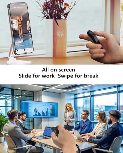 Air Mouse Bluetooth Presenter with Touchpad for PC/iOS/Android, Rechargeable Remote Control for PowerPoint/Keynote/TikTok/Camera/Kindle App (Black) - color: Black