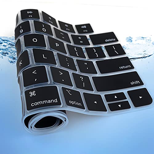 Keyboard Cover for Apple 2024/2023/2021 iMac All-in-One Desktop Keyboard, iMac 24 Inch with M4 /M3 /M1 Chip with Touch ID & Apple Magic Keyboard A2449 A2450 MK293LL/A MK2A3LL/A, US Layout -Black - color: Black