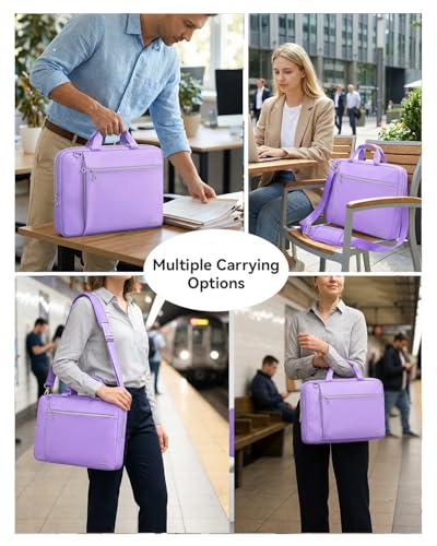 Laptop Bag Case for Women Men Messenger Briefcase Bag, 17 17.3 Inch | Compatible with HP OmniBook Envy Omen Pavilion/Dell Inspiron Precision/LG Gram/Yoga ThinkPad, Carrying Bag 18 inch, Purple - color: Purple, size: 17.3 inch
