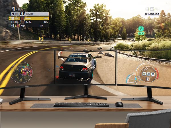 KOORUI 24 inch Curved Gaming Monitor 180Hz FHD 1080P, 1ms 1500R Display | Adaptive Sync, 99% sRGB, HDMI×2 and DisplayPort, Eye Care, VESA, Tilt, FPS & Console Gaming, Bedroom/Dorm Setup - size: 24inch 180Hz/FHD/Curved