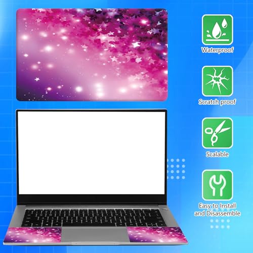 Universal Laptop Skin Sticker Decal for 11.6”12" 13" 13.3" 14" 15" 15.4" 15.6" Reusable Waterproof Scratch-Scratch Resistant Protective Vinyl Laptop Notebook Skin Stickers - Pink Stars and Glitter - color: Pink Stars and Glitter