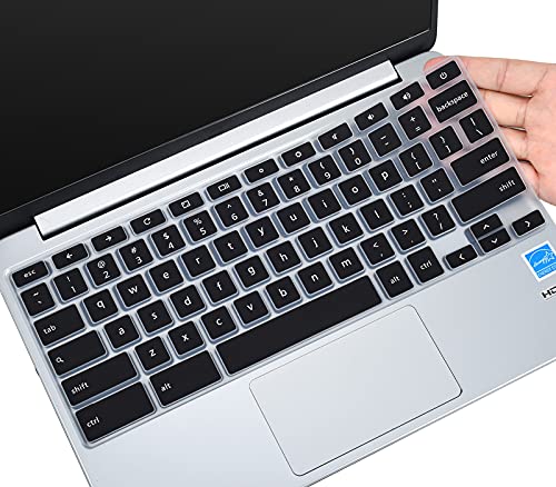 Keyboard Cover for Dell Chromebook 11 3100 3110 C3181 P22T / Dell Chromebook 11 3120 3180 3181 3189 5190 11.6" / Dell Chromebook 13 3380 13.3" Chromebook Keyboard Skin, Black - color: Black