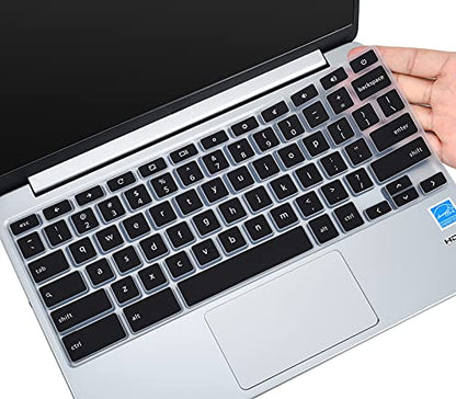 Keyboard Cover for Dell Chromebook 11 3100 3110 C3181 P22T / Dell Chromebook 11 3120 3180 3181 3189 5190 11.6" / Dell Chromebook 13 3380 13.3" Chromebook Keyboard Skin, Black - color: Black