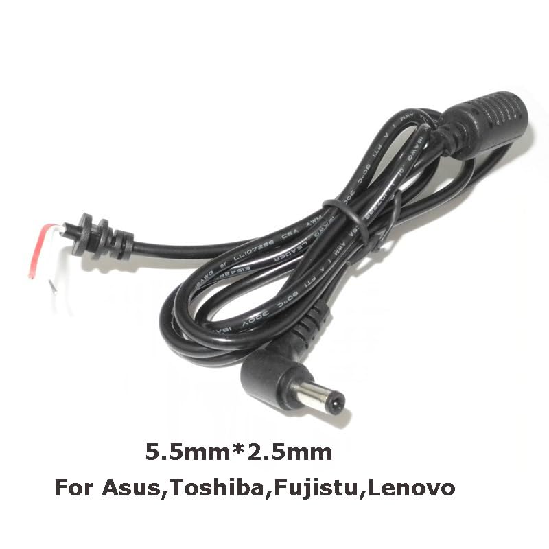 5.5 x 2.5mm Laptop Power Supply, DC Repair Power Cord, for Asus Lenovo | Power adapter output cable interface, compatible with Asus Lenovo power adapter plug size: 5.5mm * 2.5mm - size: 5.5-2.5mm