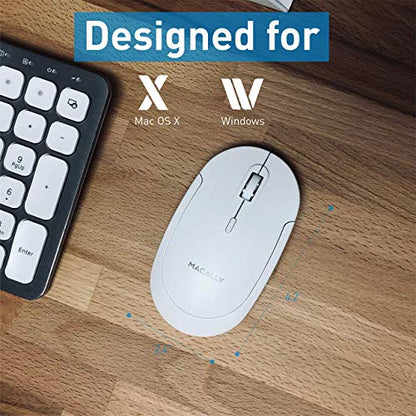 Macally Wireless Bluetooth Numeric Keypad and Wireless Bluetooth Mouse for Mac and PC, Calculate Efficiently