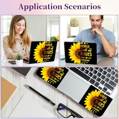 Laptop Skin Sticker Laptop Cover for 12" 13" 13.3" 14" Laptop Stickers,Reusable Skin Sticker Cover Personalized Art Waterproof & Scratch-Resistant Protector Case,Sunflower Black - color: Sunflower Black