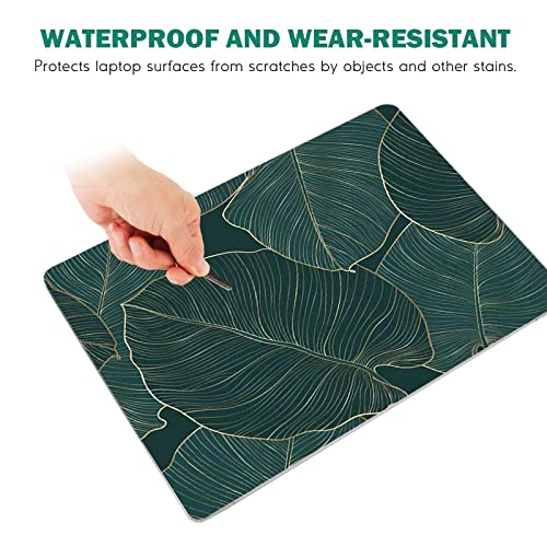 DINKY Laptop Skin Sticker Decal, 12" 13" 13.3" 14" 15" 15.4" 15.6 inch Laptop Universal Reusable Vinyl Skin Stickers Cover Art Decal Notebook PC Personalized Protector-Green Leaf - color: Abstract Marble