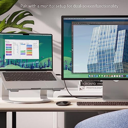 Twelve South Curve SE, Ergonomic Aluminum Laptop and MacBook Stand, Silver | Designed with Anti-Slip Silicone to Prevent Scratching, Compatible with 11" to 17” laptops, Desktop Setup for Video Calls