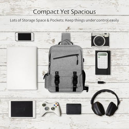 Crossbody Messenger Bag for Men: 13L Multi-pocket Satchel Sling Bags - color: Grey