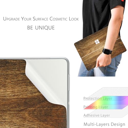 Protective Cover Skin Decal Sticker for Surface Pro 12" [Wood Texture] | Easy Bubble-Free Apply, 2025 Copilot PC, Matte Finish, Anti-Scratch, Anti-Fingerprint, Residue-Free, Full Body Vinyl Wrap - color: Wood Texture, size: Surface Pro 12"