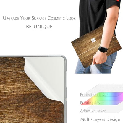Protective Cover Skin Decal Sticker for Surface Pro 12" [Wood Texture] | Easy Bubble-Free Apply, 2025 Copilot PC, Matte Finish, Anti-Scratch, Anti-Fingerprint, Residue-Free, Full Body Vinyl Wrap - color: Wood Texture, size: Surface Pro 12"