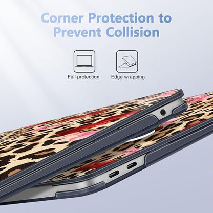 May Chen Compatible with MacBook Air 13 inch Case 2022 2021, 2020-2018 Release Model: M1 A2337 A2179 A1932, Plastic Hard Shell Case Cover for Mabook Air 13 inch with Retina Dispaly, Cherry and cheetah - color: Cherry and cheetah