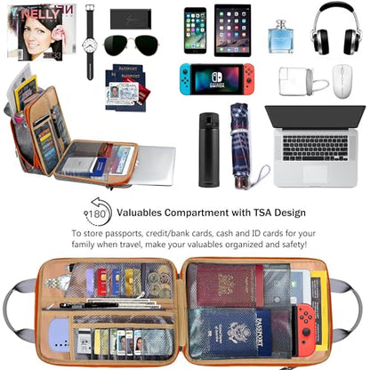 Laptop Shoulder Bag 12.3-13 inch Case Sleeve, Expandable Handbag with Valuables Compartment Compatible with MacBook Air/Pro/Neo 13", iPad 12.9"/13"/11", Shockproof,Gray-Orange edge - color: Gray-orange Edge