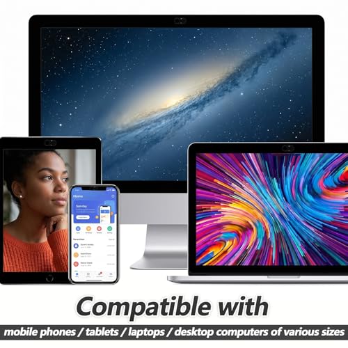 2-Pack Computer Camera Cover Slide, Black | 0.08 Inch Thin Laptop Slide Cover, Webcam Privacy Safe for Computer Mobile Phones