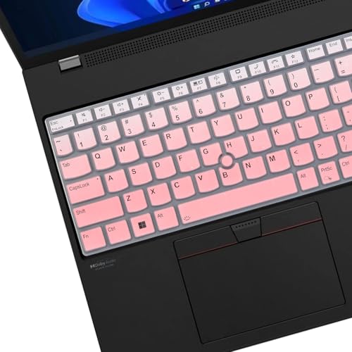 Keyboard Cover for Lenovo ThinkPad T16 P16 P16s 16 inch, Thinkpad L15 Gen 4/3 15.6-inch, ThinkPad T16 Gen 1, Lenovo ThinkPad 15.6" 16" Keyboard Skin (Not Fit Thinkpad L15 Gen 2/1) -Ombrepink - color: Ombrepink