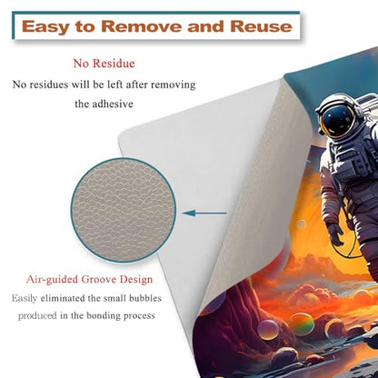 Laptop Decal Sticker Skin Cover, 12" 13.1" 13.3" 14" 15" 15.4" 15.6" Laptop Netbook Vinyl Art Skin Sticker Cover Notebook PC Protector (2 Wrist Pad Included), Removable Reusable, Great Astronaut - color: Great Astronaut