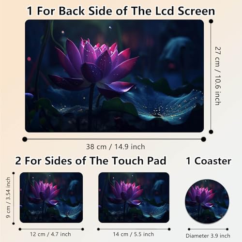 Laptop Skin Sticker Decal 15.6 Inch,12 13 13.3 14 15 15.6 in Laptop Netbook Skins for Notebook,Art Decal Removable Waterproof Scratch Resistant,Universal Vinyl Cover,Pink Lotus Cute - color: Pink Lotus Cute
