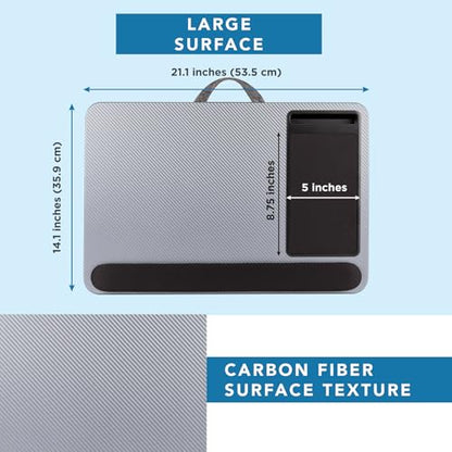 LAPGEAR Home Office Pro Lap Desk – Silver Carbon, Fits 15.6” Laptops - color: Silver Carbon, size: Home Office Pro W/Wrist Rest