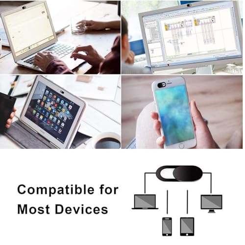 Privacy Lens Cover Set for Laptops Tablets Smartphones Sliding Screen Privacy Protector Pack for Office Home Use (Black 8 Pack) - color: Black-8 PCS