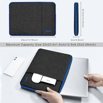 Hseok Laptop Case 13.3 14 inch Sleeve, Rainproof & Shockproof Carrying Case Compatible with MacBook Pro/Neo 14 M5/M4/M3/M2/M1,13.3 MacBook Air/Pro,XPS 14 and Most 13"-14" Notebook Tablet,Bk-Blue - color: Black-blue