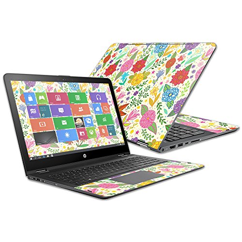 Mightyskins Skin Compatible with Hp Envy X360 15z 15" (2016) - Flower Garden | Protective, Durable, and Unique Vinyl Decal Wrap Cover | Easy to Apply, Remove, and Change Styles | Made in The USA - color: Flower Garden