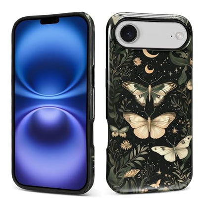 CARLOCA Case for iPhone 17 Air,Gothic Dark Butterfly Design Hybrid Dual Protection Soft TPU Hard PC Shockproof Anti Scratch Men & Women Stylish Protective Phone Case - color: Gothic Dark Butterfly, size: iPhone 17 Air