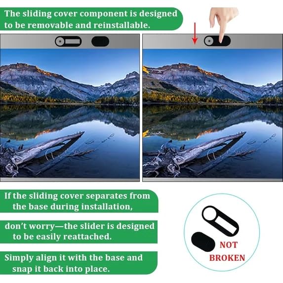 Laptop Camera Cover Slide, 12 Pack Webcam Cover, Phone Camera Cover, Ultra-Thin Computer Slide - Fits Most Laptop, Desktop, PC, Tablet, Smartphone to Protect Your Privacy and Security