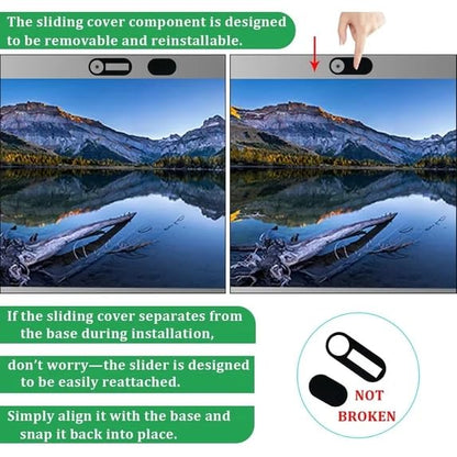 Laptop Camera Cover Slide, 12 Pack Webcam Cover, Phone Camera Cover, Ultra-Thin Computer Slide - Fits Most Laptop, Desktop, PC, Tablet, Smartphone to Protect Your Privacy and Security
